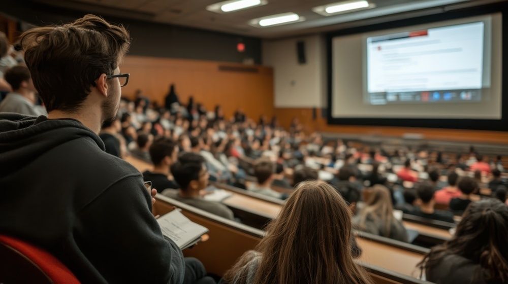 Faculty security awareness training session in a campus lecture hall